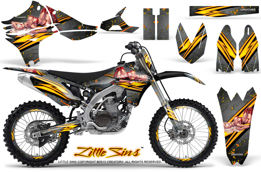 Yamaha YZ450F 2010 Graphics Kit Little Sins Silver NP Rims